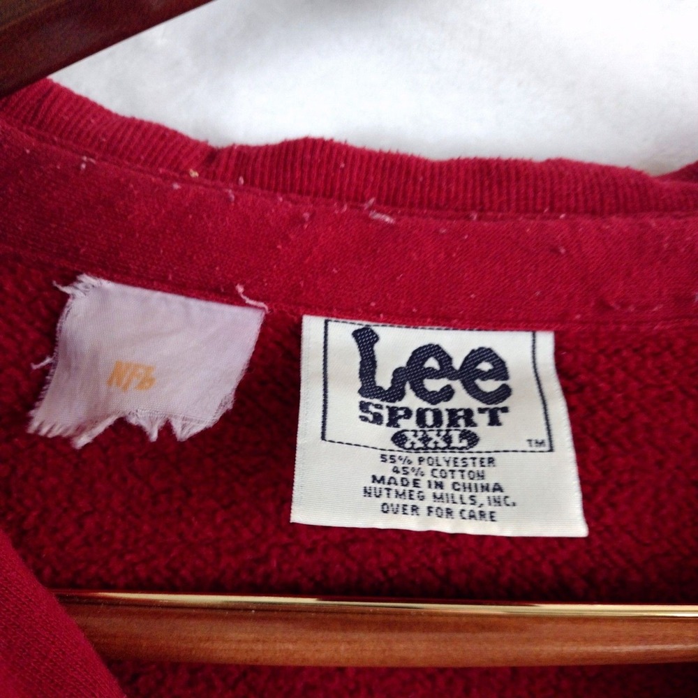 Vintage Lee Sport SF 49ers Split Color Rugby Sweatshirt Mens XXL Red Grey NFL - Picture 3 of 9